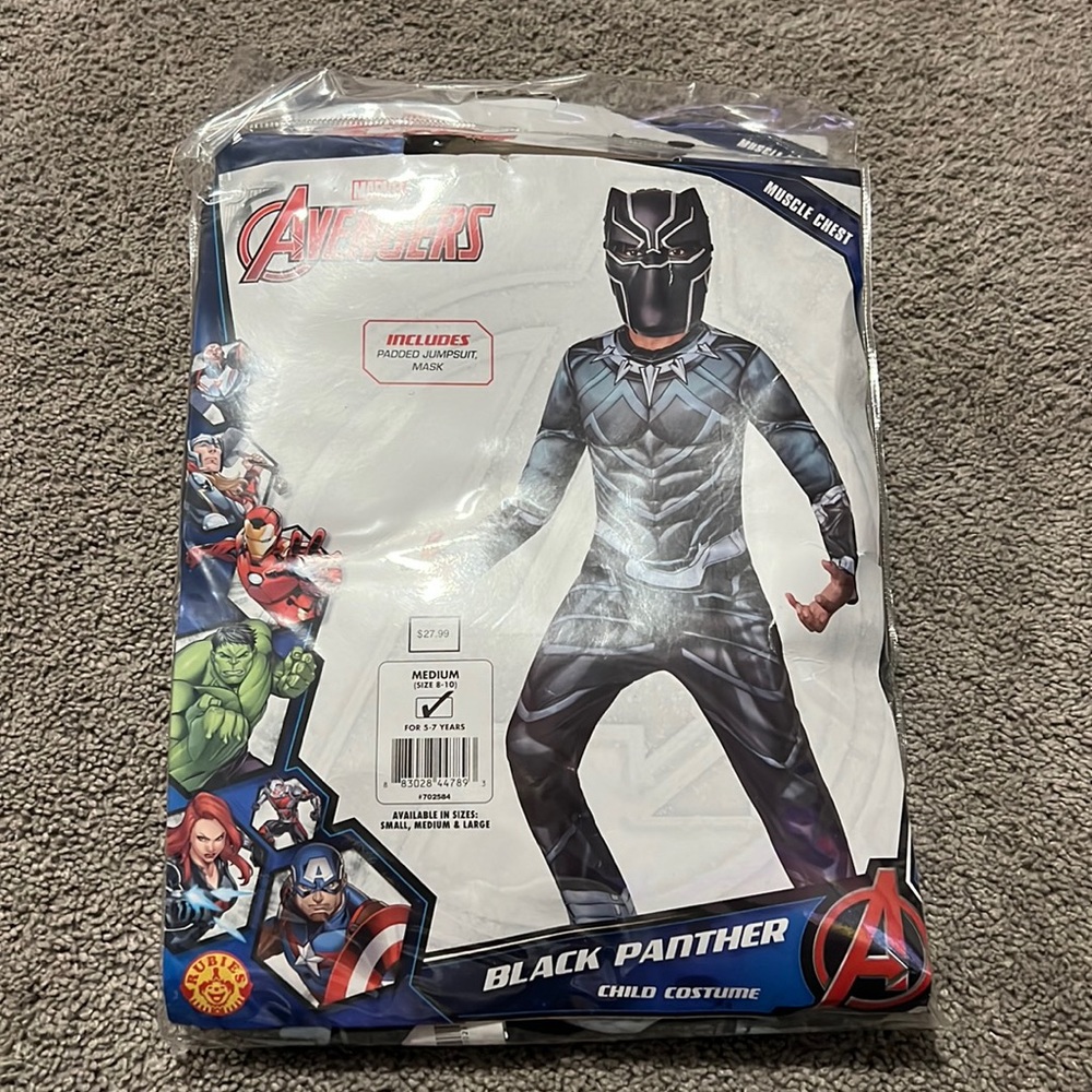 Rubies Marvel Avengers Black Panther Youth Costume Sz M (8-10)